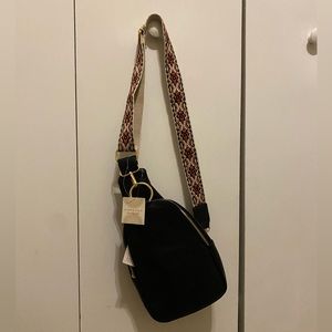 Altar'd State Black Crossbody Bag with Patterned Strap